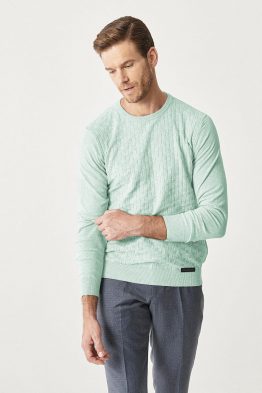 GOLDENIM-PULL-COL-CAR-GRIS VERT-2