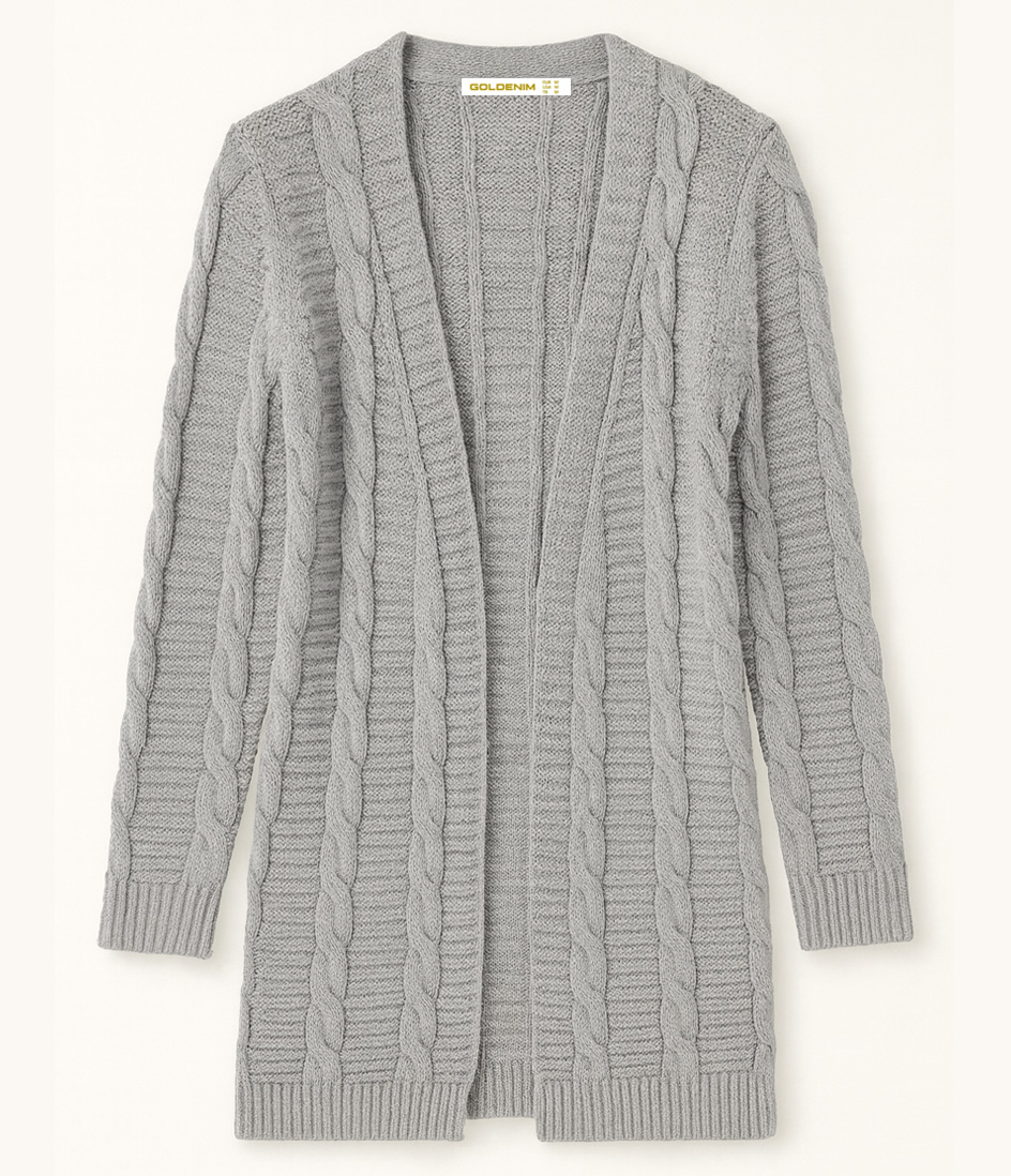 4 GILET MAILLE LUNGO GRIS AV